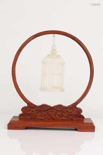 Carved White Jade Bird Cage