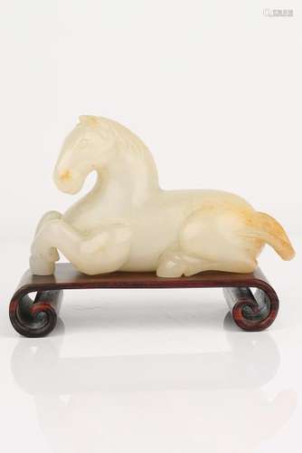 Carved White Jade Horse