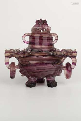 Purple Crystal Tripod Censer