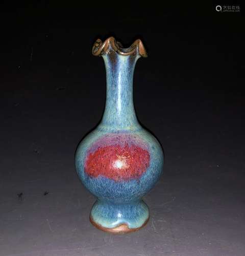 Flambe Glazed Porcelain  Vase