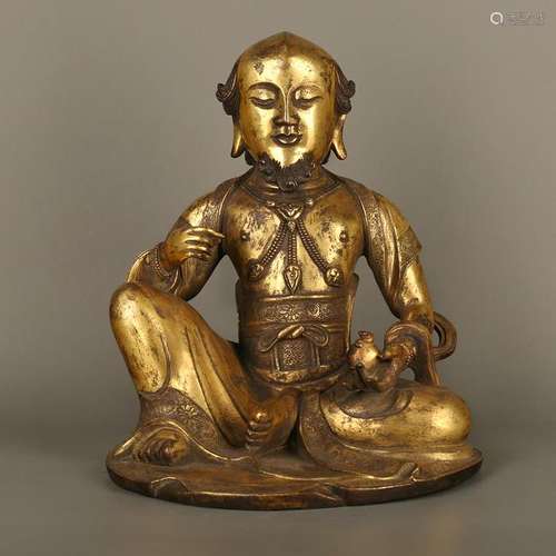 Gilt Bronze Figure Of Dharma