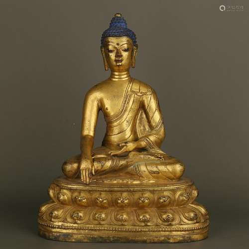 Gilt Bronze Figure Of SAKYAMUNI