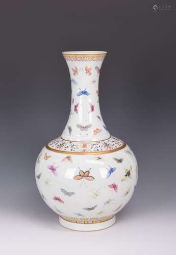 Famille Rose Porcelain Vase With Mark