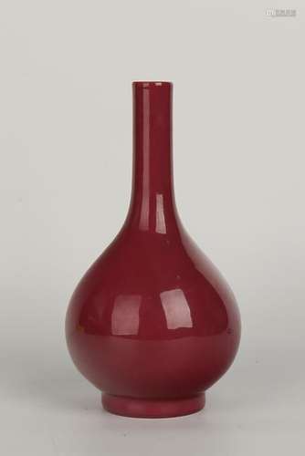 Red Glazed Porcelain Vase With Mark