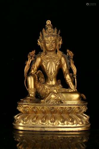 Gilt Bronze Figure of Guanyin