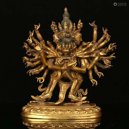 A Gilt Bronze Figure Of Buddha Chakrasamvara