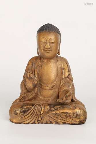 Gilt Agarwood Figure of Sakyamuni