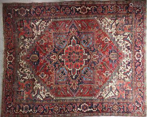 Antique Persian Heriz Room Size Carpet