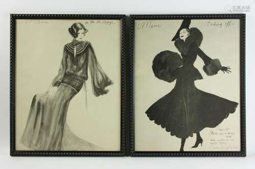 Pair of Antique Fashion Prints