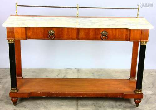 Biedermeier Style Marble Top Console Table