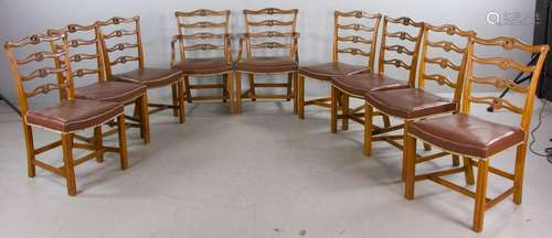 Set of (9) Antique Chippendale Style Chairs