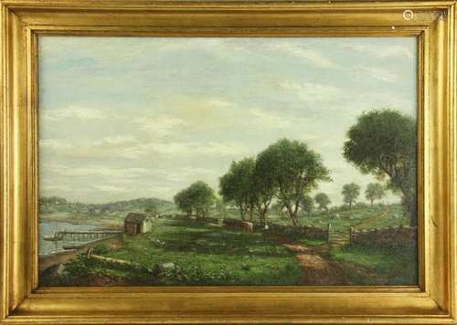 Signed Gerry, Farm View in Summer, Oil on Canvas