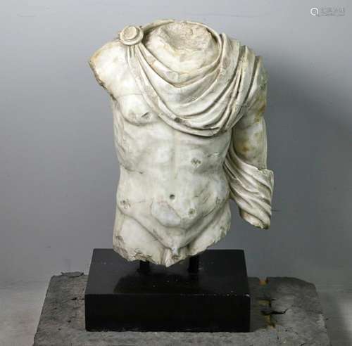 Carved Italian Marble Sculpture of Torso