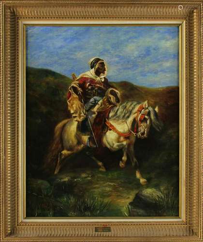 Schreyer, Arab on Horseback, Oil on Canvas