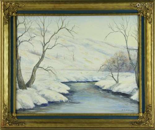 Aldro Hibbard, Winter Landscape, Oil on Board