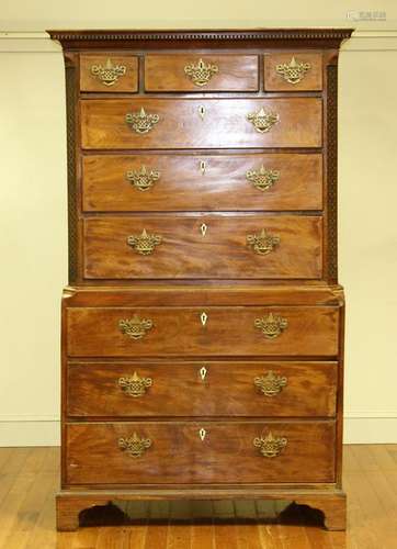 18thC English Chippendale Highboy