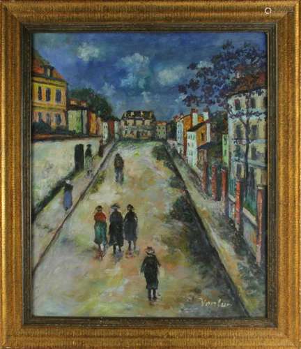 European Street View, Oil on Canvas Board