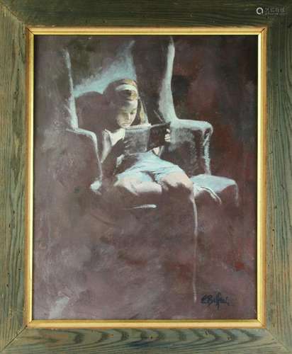 Edith R Belfiore, The Reader, Oil on Canvas