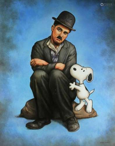 A. Jimenez, Snoopy and Chaplin, Mixed Media