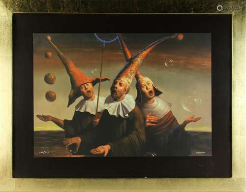 Fernando Garrido, Men Singing, Serigraph