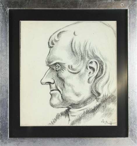 Print of Face, Titled Tomas Jefferson