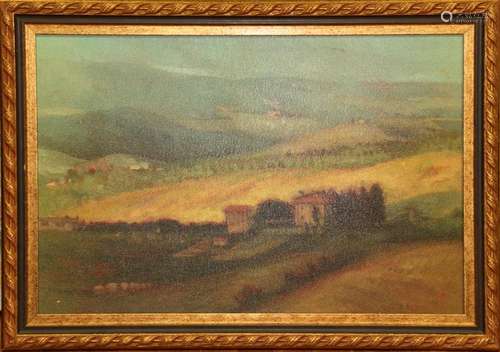 D. Harleine, Landscape, Oil on Board