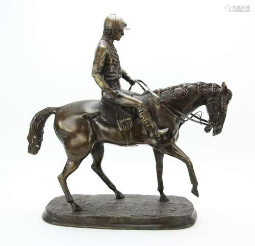 Bronze of Jockey on Horse