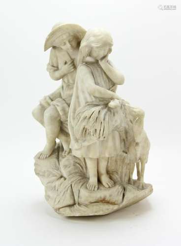 Italian Marble Sculpture of Shepherdess