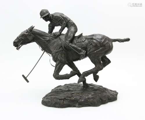 After Mene, Bronze of Polo Player on Horse