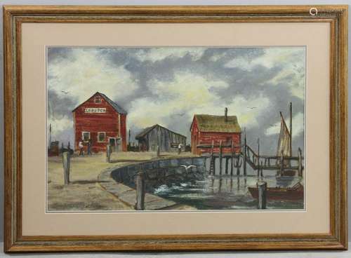 Wiggins Signed Oil on Panel, Lobster Shack