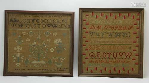 Two 19th Century Signed Samplers