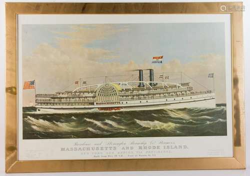 Currier & Ives Litho, Steamers Massachusetts, R.I.