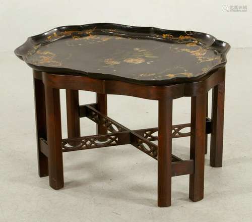 19thC Chinese Chippendale Style Stand with Tray