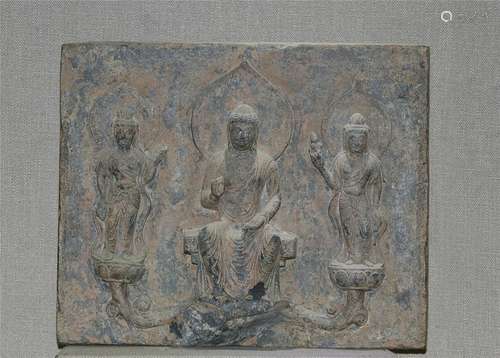 Stone Carving Wall Plate Shakyamuni Buddha