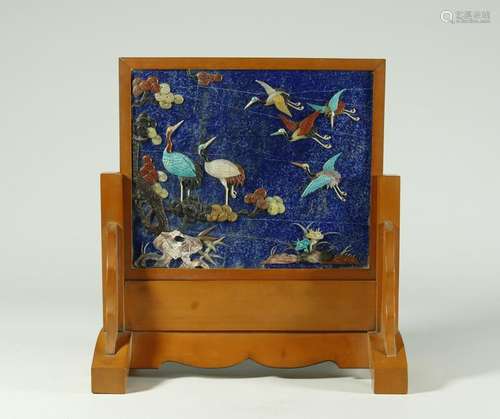 Wood, Paste of Bamboo On the Surface, Lapis Inlaid