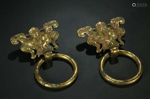 A Pair of Gilt Bronze Door Bells