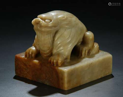 Yuan Dynasity, Jade  Animal Seal