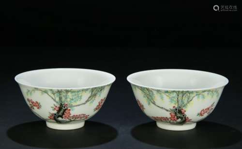 Qing Chien Lung, A Pair of Enamel Bowls
