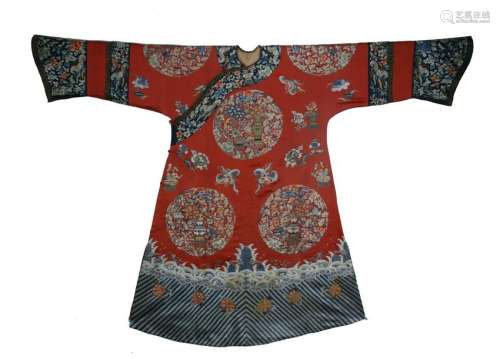 Qing Cheun Lung Embroidery Flower Robe