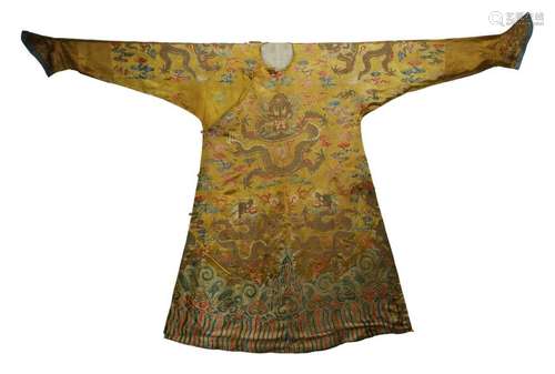 Qing Chien Lung, Yellow Groud Brocade Imperial Robe