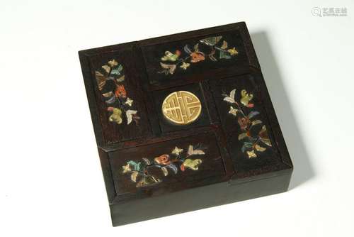 Sandalwood Inlaid Gemstones Box