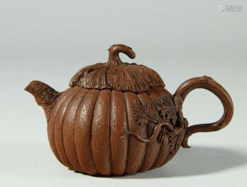 Pumpkin Poetry Zi Sha Teapot