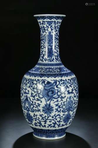 Qing Tao Kuang, Eight Treasures Blue and White Vase