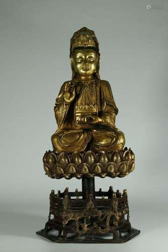 Gilt Kuanjin Yin Statue