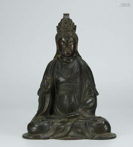 Bronze Seated  Kuan Yin Statue