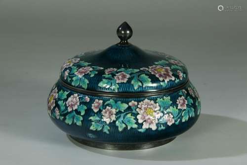 Silver Enamel Sugar Jar