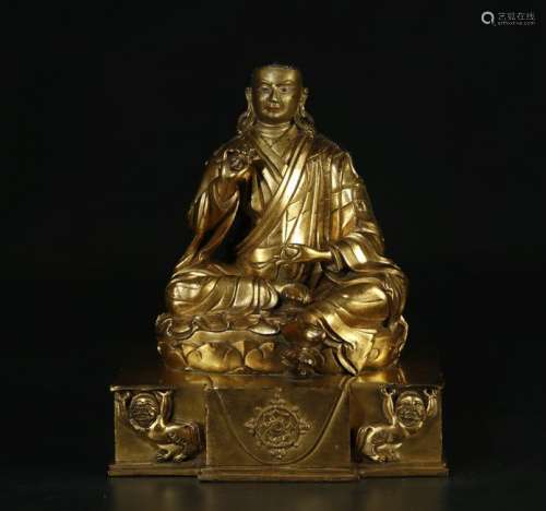 Gilt Bronze Seated Buddha Statue