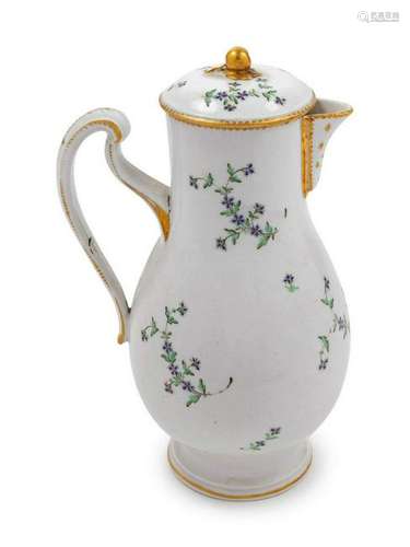 A French Porcelain Chocolate Pot BORDEAUX, EAR