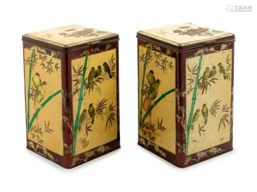 A Pair of Tins Height 11 inches.