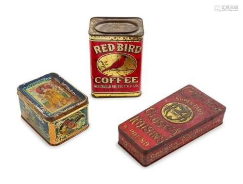 A Group of Tins comprising 3 in total. Heig
